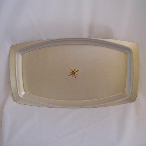 vtg 50s MIRRO Medallion MCM Atomic Starburst Serving Tray Mid Century Modern USA